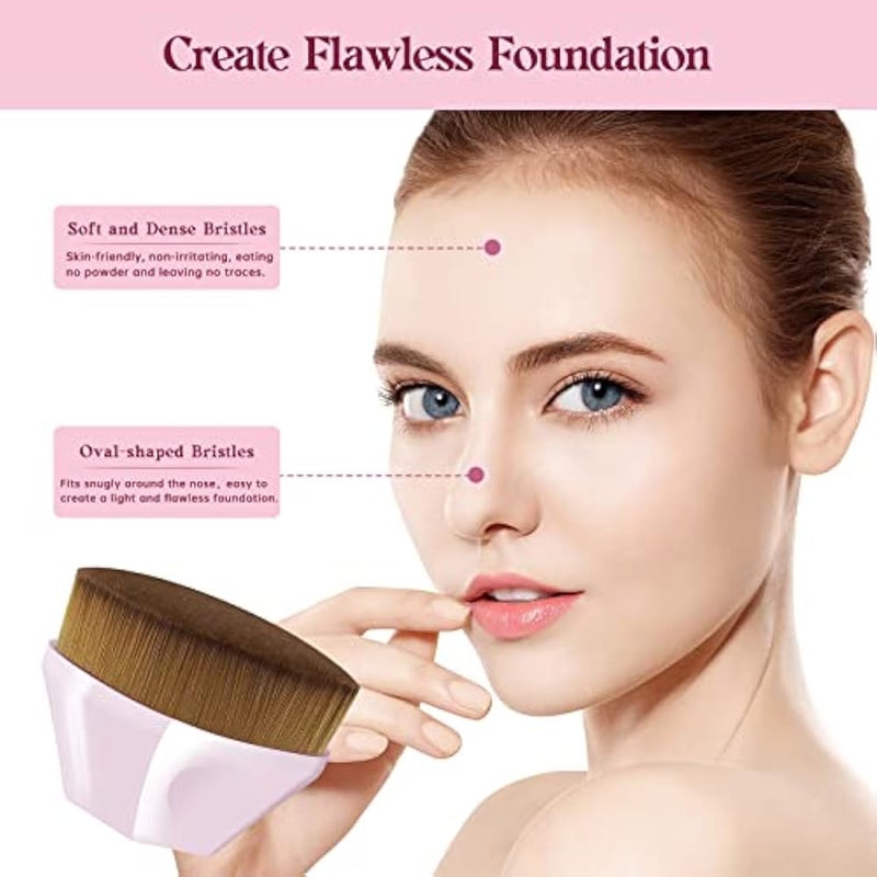 Arousar Foundation Makeup Brush, No Trace Kabuki Face Brush with Hight Density Ultra-Soft Bristles Suitable for Liquid Foundation, Cream or Flawless Powder Cosmetics with Bonus Protective Case, Pink - Image 5