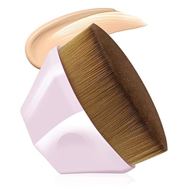 Arousar Foundation Makeup Brush, No Trace Kabuki Face Brush with Hight Density Ultra-Soft Bristles Suitable for Liquid Foundation, Cream or Flawless Powder Cosmetics with Bonus Protective Case, Pink - Image 1