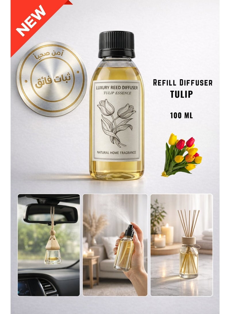 عطر تيوليب المركز 100 مل زجاجه اعاده الملئ (Refill)- - لكل الفواحات - رائحة تدوم للمنزل والسيارة - آمن صحيًا - Image 2
