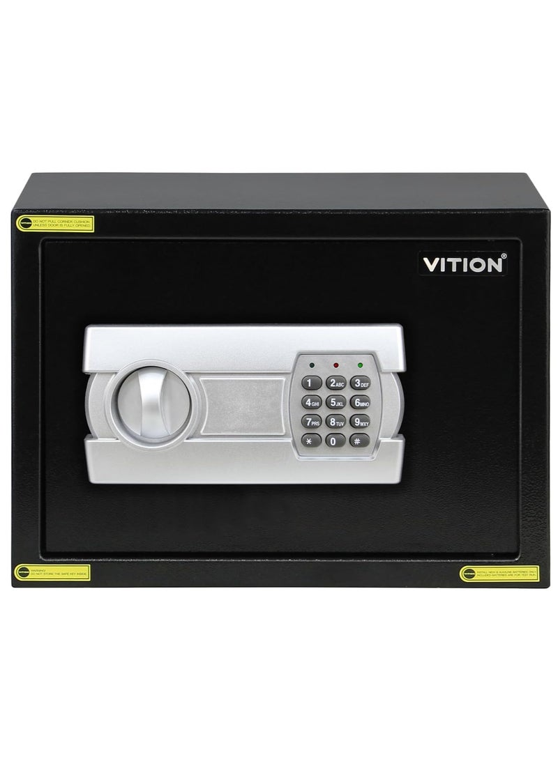 VITION A4 Document Size Safe Box With Fireproof Bag for Home Office with Key and Pin Code Keypad for Cash Documents Jewelry Passports (25x35x25cm) Black  - Image 4