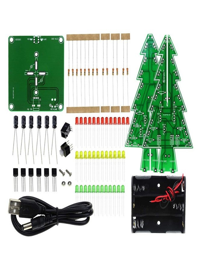 AiTrip 3D Xmas Tree Soldering Project Electronic DIY Kit Upgraded 7 Color Flashing LED PCB Solder Assemble Kit Season Decoration Creative Gift - Image 5