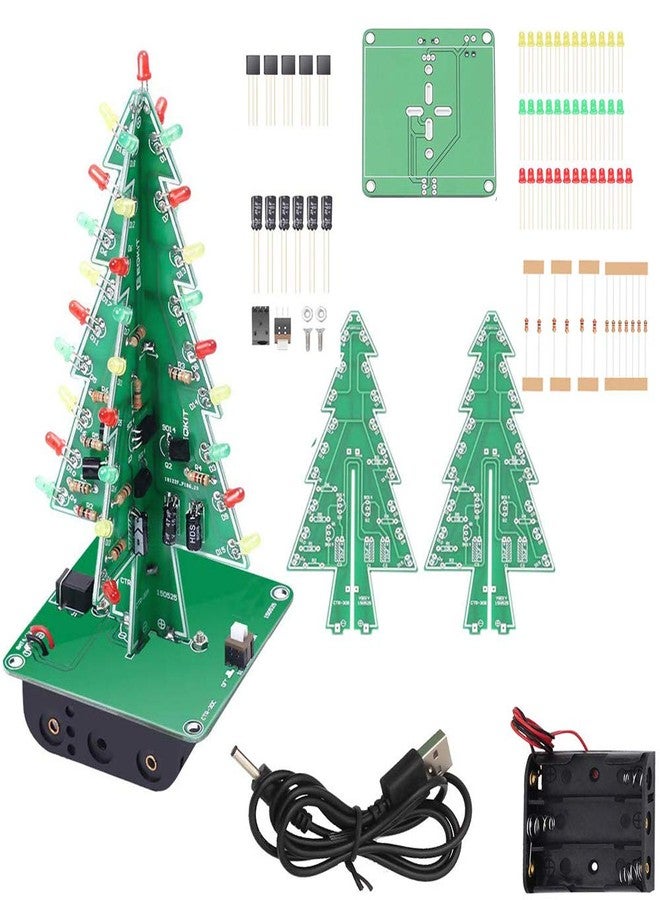AiTrip 3D Xmas Tree Soldering Project Electronic DIY Kit Upgraded 7 Color Flashing LED PCB Solder Assemble Kit Season Decoration Creative Gift - Image 1