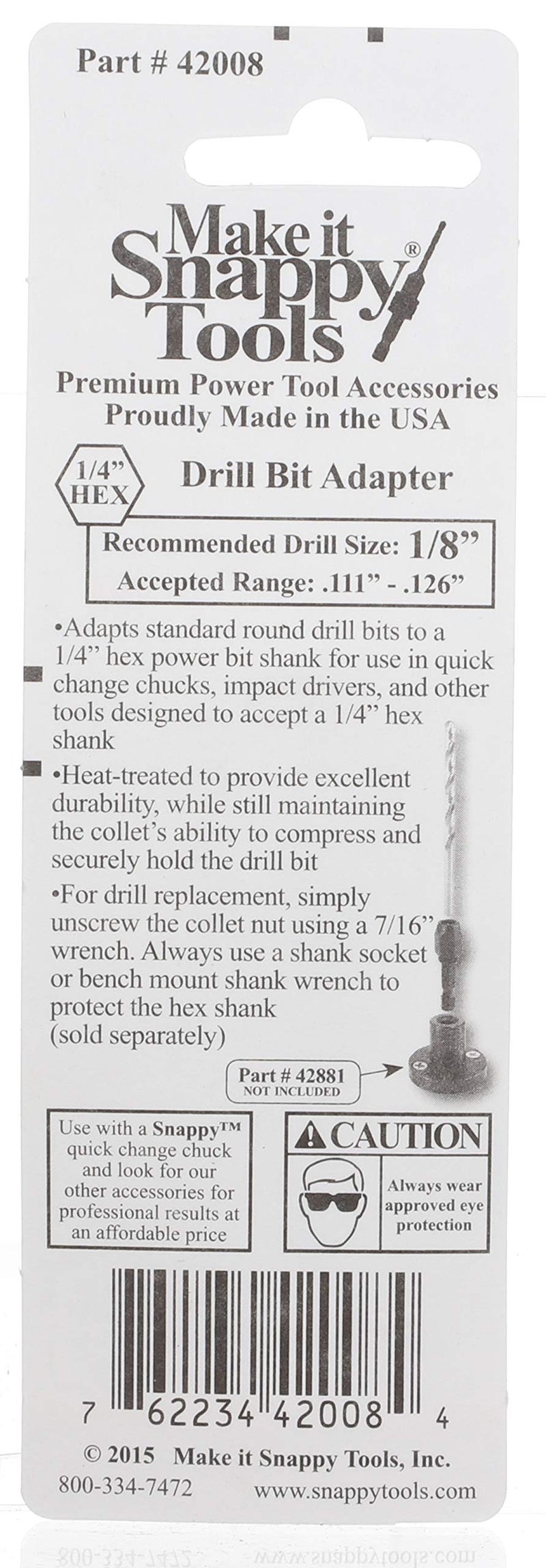 Make it Snappy Tools 1/8 Inch Quick Change Drill Bit Adapter #42008 - Image 5