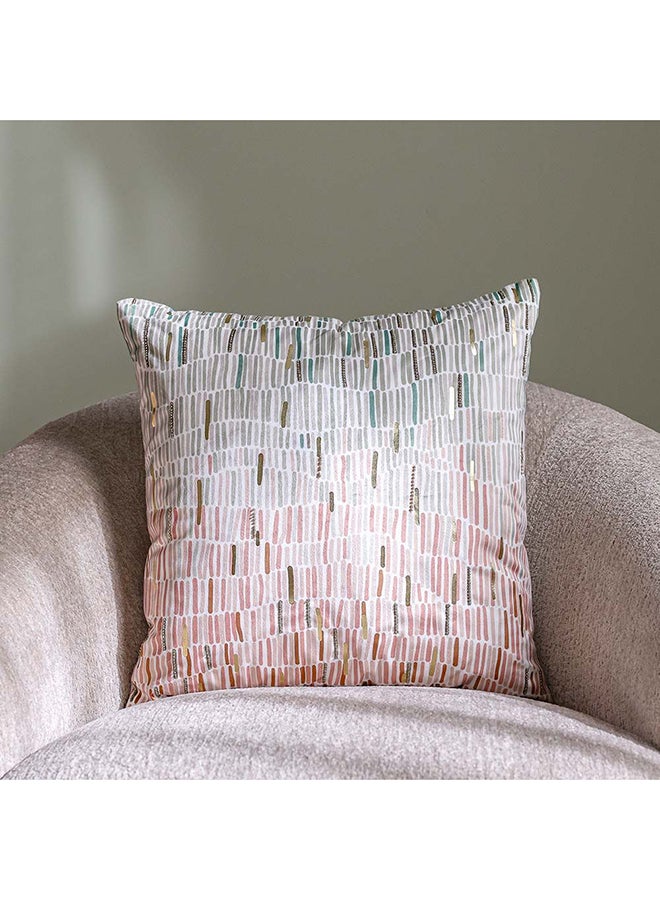 Danube Home Gleam Oasis Print Velvet Cushion Cover with Foil Multicolor - 45x45 cm | Velvet Couch Pillow Cover For Living Room, Bed Room - Image 1