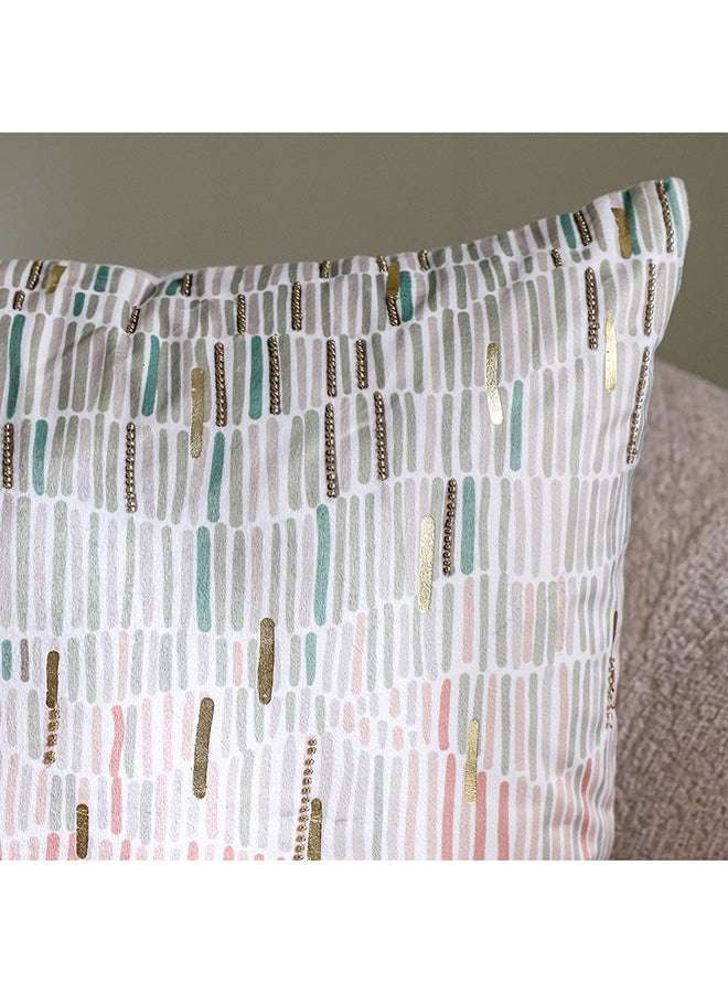 Danube Home Gleam Oasis Print Velvet Cushion Cover with Foil Multicolor - 45x45 cm | Velvet Couch Pillow Cover For Living Room, Bed Room - Image 2