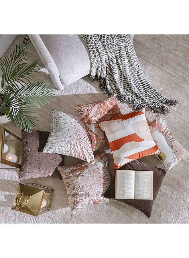 Danube Home Gleam Oasis Print Velvet Cushion Cover with Foil Multicolor - 45x45 cm | Velvet Couch Pillow Cover For Living Room, Bed Room - Image 4