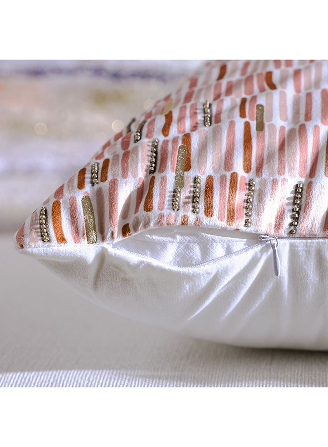 Danube Home Gleam Oasis Print Velvet Cushion Cover with Foil Multicolor - 45x45 cm | Velvet Couch Pillow Cover For Living Room, Bed Room - Image 3