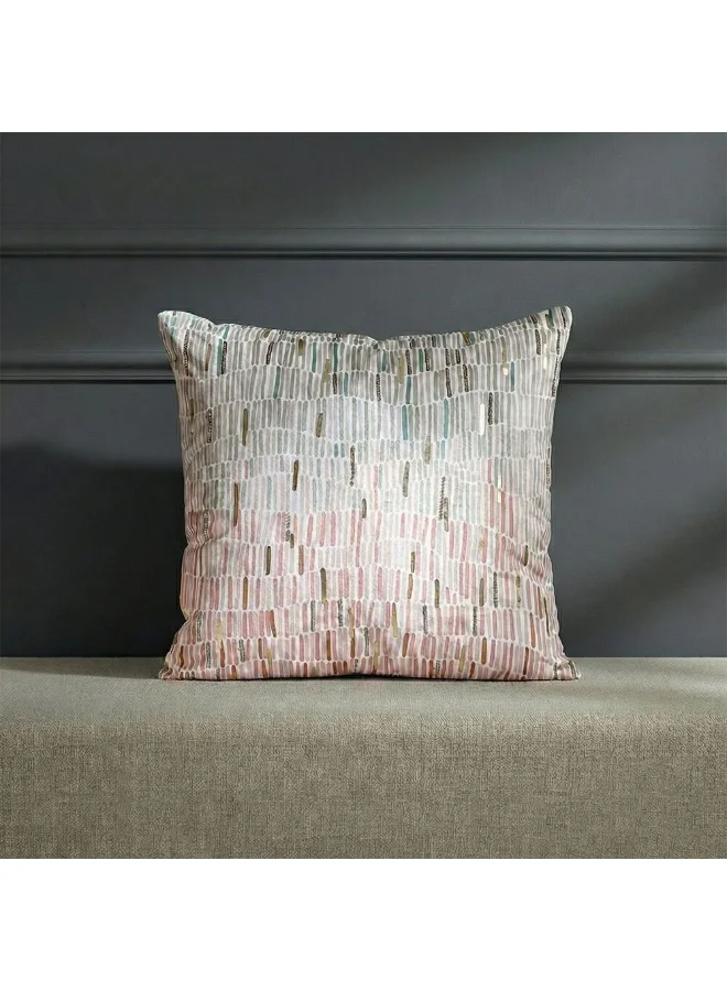 DANUBE HOME Danube Home Gleam Oasis Print Velvet Cushion Cover with Foil Multicolor - 45x45 cm | Velvet Couch Pillow Cover For Living Room, Bed Room