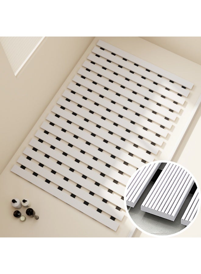 دعاسة حمام مضادة للانزلاق لحوض الاستحمام سريعة الجفاف، باللون الأبيض مقاس ‎٦٠×٤٣ سم‎ و ‎٩٠×٦٠ سم‎ - Image 1