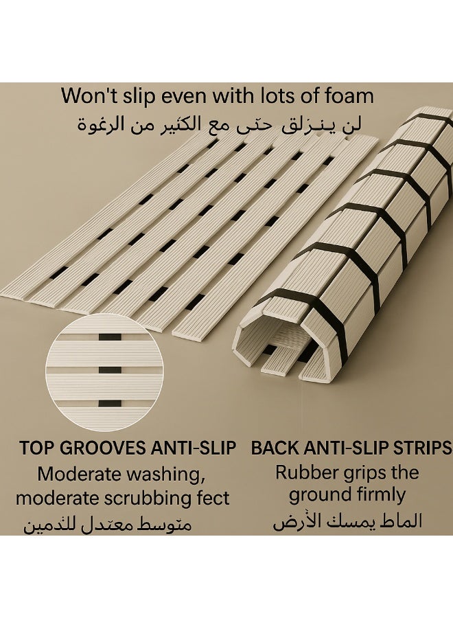 دعاسة حمام مضادة للانزلاق لحوض الاستحمام سريعة الجفاف، باللون الأبيض مقاس ‎٦٠×٤٣ سم‎ و ‎٩٠×٦٠ سم‎ - Image 4