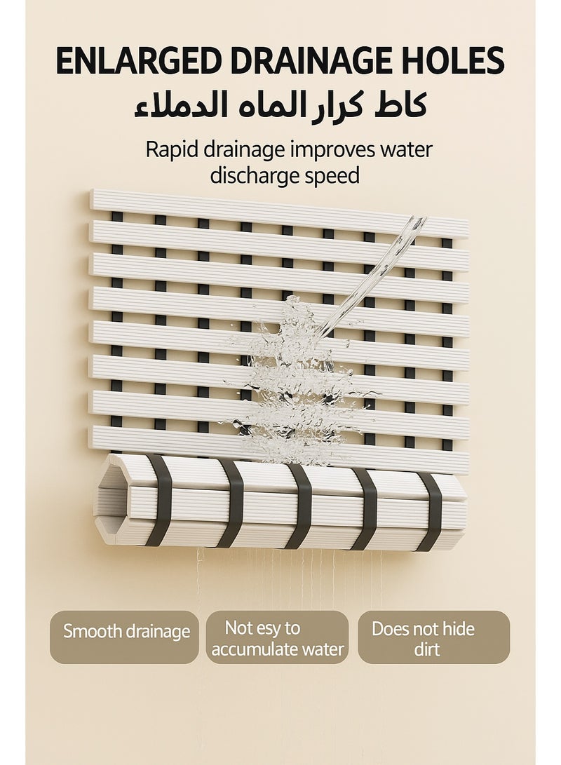 دعاسة حمام مضادة للانزلاق لحوض الاستحمام سريعة الجفاف، باللون الأبيض مقاس ‎٦٠×٤٣ سم‎ و ‎٩٠×٦٠ سم‎ - Image 5