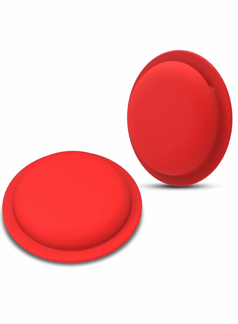 SYOSI AirTag Case AirTag Holder AirTag Accessories Silicone Pasteable Waterproof Anti Scratch Sticker AirTag Case Hidden Location Tracker Air Tag Holder for Kids for Apple Airtag 2 Packs Red - Image 1