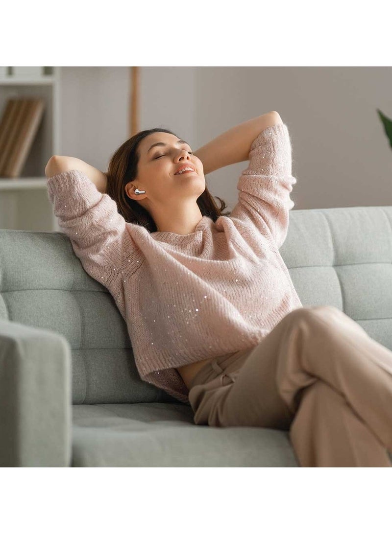 GREEN LION Touch Tone Lite Earbuds with Active Noise Cancellation/ Deep Bass/ Clear Highs/Touch Control Display / Sweat Proof for Workout Gym / High Quality Earphone for Music & Calls - White - Image 4