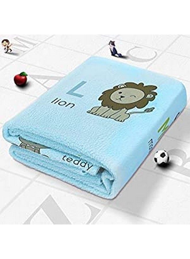 Quick Dry Sheet Printed Medium (A To Z Blue) Waterproof Baby Bed Protector Highly Absorbent Play Mat For Babies (100 * 70 Cm) - Image 2