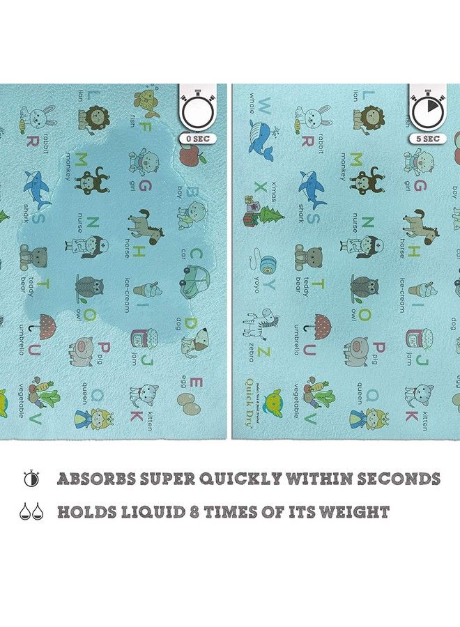 Quick Dry Sheet Printed Medium (A To Z Blue) Waterproof Baby Bed Protector Highly Absorbent Play Mat For Babies (100 * 70 Cm) - Image 4