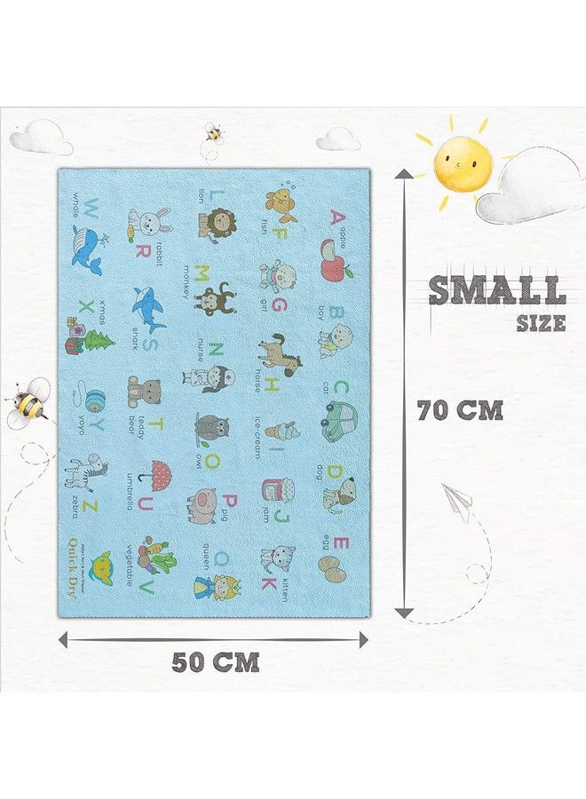 Quick Dry Sheet Printed Medium (A To Z Blue) Waterproof Baby Bed Protector Highly Absorbent Play Mat For Babies (100 * 70 Cm) - Image 5