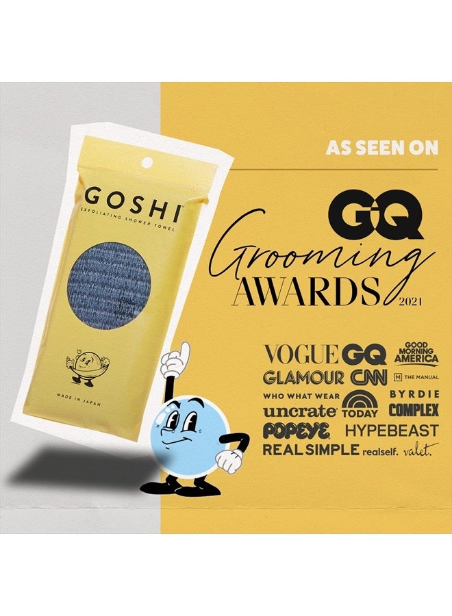 GOSHI منشفة استحمام مقشرة - قماش غسيل مقشر مقاوم للتمزق لجميع أنواع البشرة - صنع في اليابان - Image 4