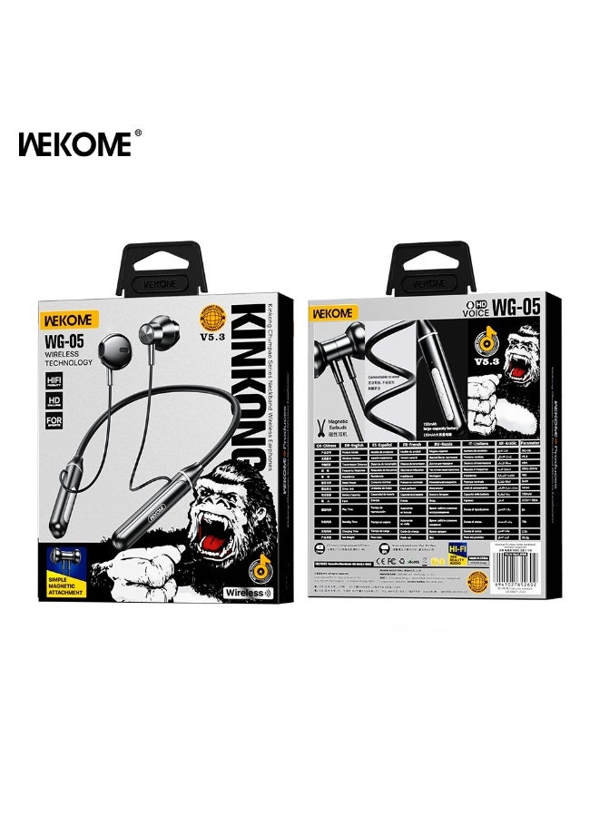 WEKOME Neckband Bluetooth 5.3 Wireless Earphones, 14mm Driver Magnetic Suction Earbuds, 8H Playback Time Sports Headphones for Running - Image 4