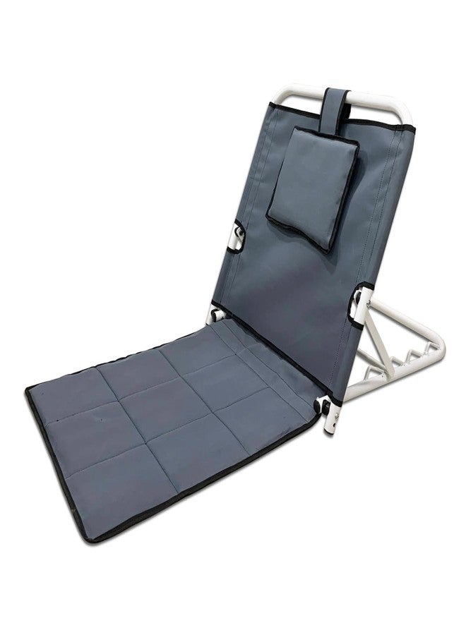 Kawachi Portable Folding Angle Adjustable Backrest Hospital Patients Bed Chair with Back Support Useful for Floor, Beach, Reading, Meditation, Disability Chair Gray - Image 1