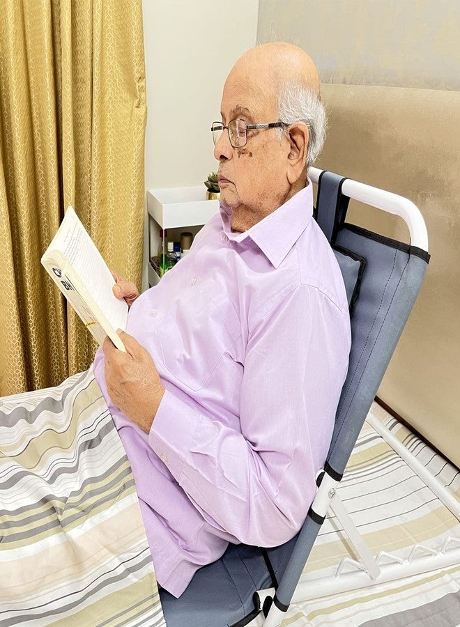 Kawachi Portable Folding Angle Adjustable Backrest Hospital Patients Bed Chair with Back Support Useful for Floor, Beach, Reading, Meditation, Disability Chair Gray - Image 2