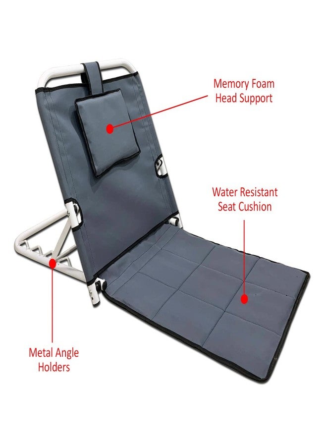 Kawachi Portable Folding Angle Adjustable Backrest Hospital Patients Bed Chair with Back Support Useful for Floor, Beach, Reading, Meditation, Disability Chair Gray - Image 5
