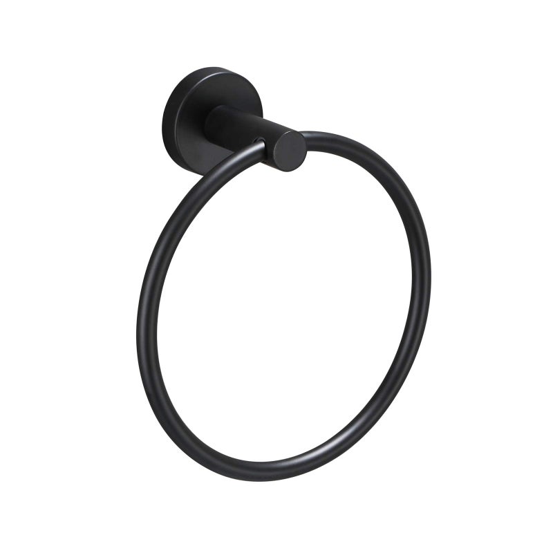 USHOWER Matte Black Towel Ring  Hand Towel Holder for Bathroom Wall Mounted  Durable 304 Stainless Steel  Modern Style