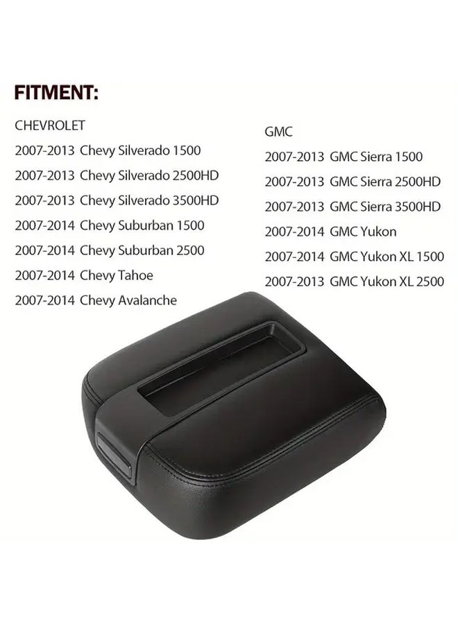Black Replacement Center Console Lid For Chevy Silverado GMC Sierra 2007-2014 - Image 3