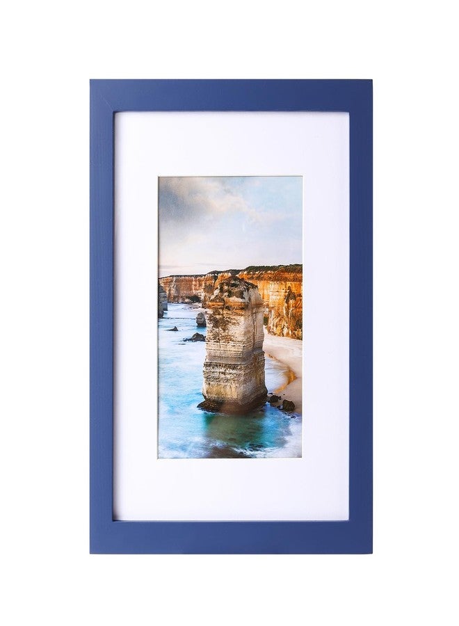 wyooxoo إطار صور wyooxoo مقاس 8×10 بوصة مصنوع من الخشب الصلب، لعرض الصور مقاس 5×7 بوصة مع حافة داخلية أو 8×10 بوصة بدون حافة داخلية، مناسب للعرض على الطاولة أو الحائط، لون أزرق داكن، عبوة واحدة - Image 1