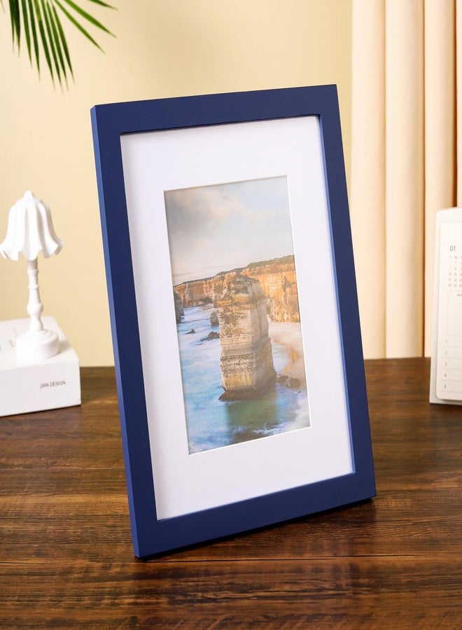 wyooxoo إطار صور wyooxoo مقاس 8×10 بوصة مصنوع من الخشب الصلب، لعرض الصور مقاس 5×7 بوصة مع حافة داخلية أو 8×10 بوصة بدون حافة داخلية، مناسب للعرض على الطاولة أو الحائط، لون أزرق داكن، عبوة واحدة - Image 5