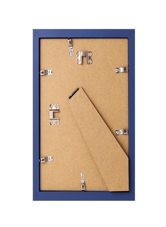 wyooxoo إطار صور wyooxoo مقاس 8×10 بوصة مصنوع من الخشب الصلب، لعرض الصور مقاس 5×7 بوصة مع حافة داخلية أو 8×10 بوصة بدون حافة داخلية، مناسب للعرض على الطاولة أو الحائط، لون أزرق داكن، عبوة واحدة - Image 4