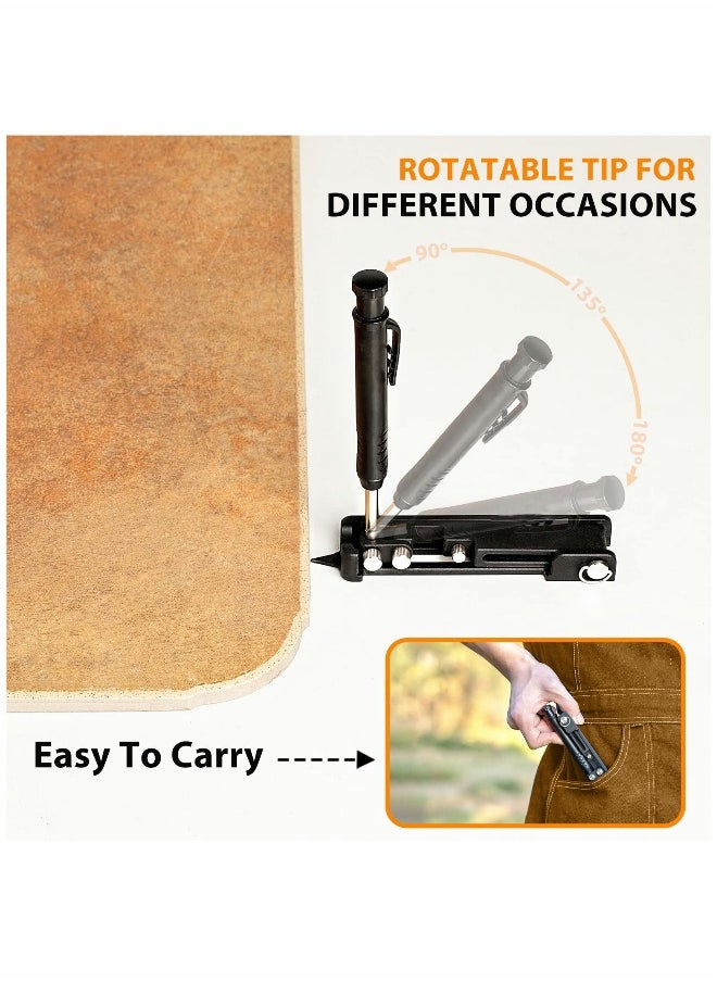 Multi-Function Scribing Tool, Construction Pencil, Aluminum Alloy Scribe with Deep Hole Pencil for Precision Marking and Cutting