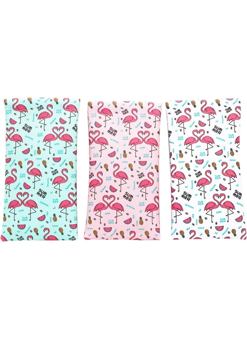 Outman PACK of 3 pcs Squeeze Top Sunglasses Pouch Eyeglass Cases Eyeglass Holder  - Image 1