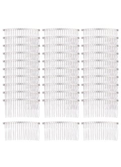 Cinaci Cinaci 30 Pack Silver Metal Hair Side Combs Plain Slide Barrettes with 20 Teeth DIY Decorative French Headpieces Bun Holder Wire Comb Hair Clips Crafts Accessories for Women Girls Wedding Brides Veil 
