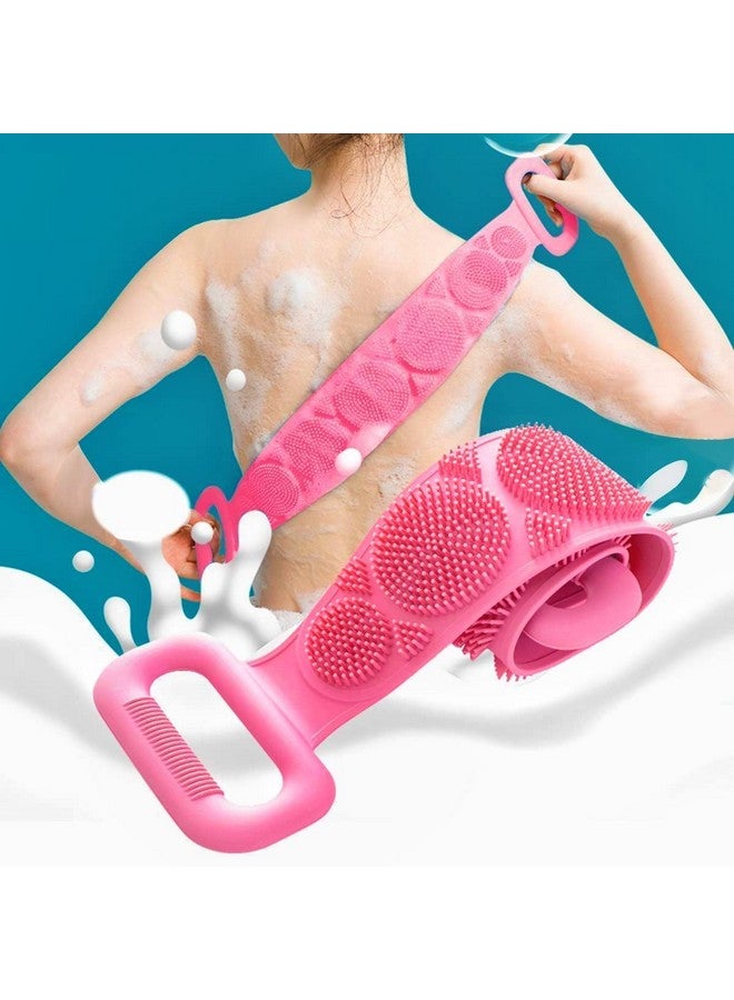 NOBILEA Silicone Body Scrubber/Bath Body Cleaning Belt/Skin Brush Belt For Skin/Bathing/Body Dirt Removal For Kids Men's & Women (Multicolor) - Image 1