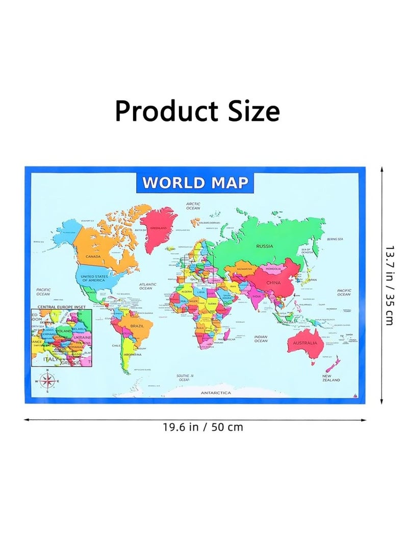 CMGTYYD. ملصق خريطة العالم، مخطط معلومات جغرافية تعليمية، 50×35 سم، لوحة فنية جدارية مطبوعة على قماش، ملصق وديكور جمالي للفصول الدراسية، مكتب، غرفة نوم، لمرحلة ما قبل المدرسة، رياض الأطفال، المرحلة الابتدائية. - Image 4