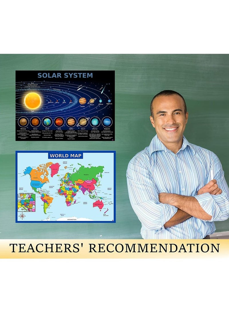 CMGTYYD. ملصق خريطة العالم، مخطط معلومات جغرافية تعليمية، 50×35 سم، لوحة فنية جدارية مطبوعة على قماش، ملصق وديكور جمالي للفصول الدراسية، مكتب، غرفة نوم، لمرحلة ما قبل المدرسة، رياض الأطفال، المرحلة الابتدائية. - Image 3