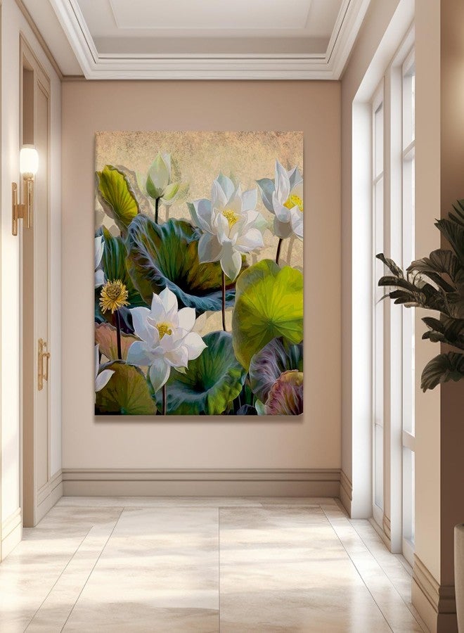 LADECOR Floral Painting Nature’s Beauty Theme Decoration Canvas Framed Beautiful Flower Wall Art for Living Room, Bedroom, and Office Wall Décor Design (24 Inch x 24 Inch, E) - Image 1