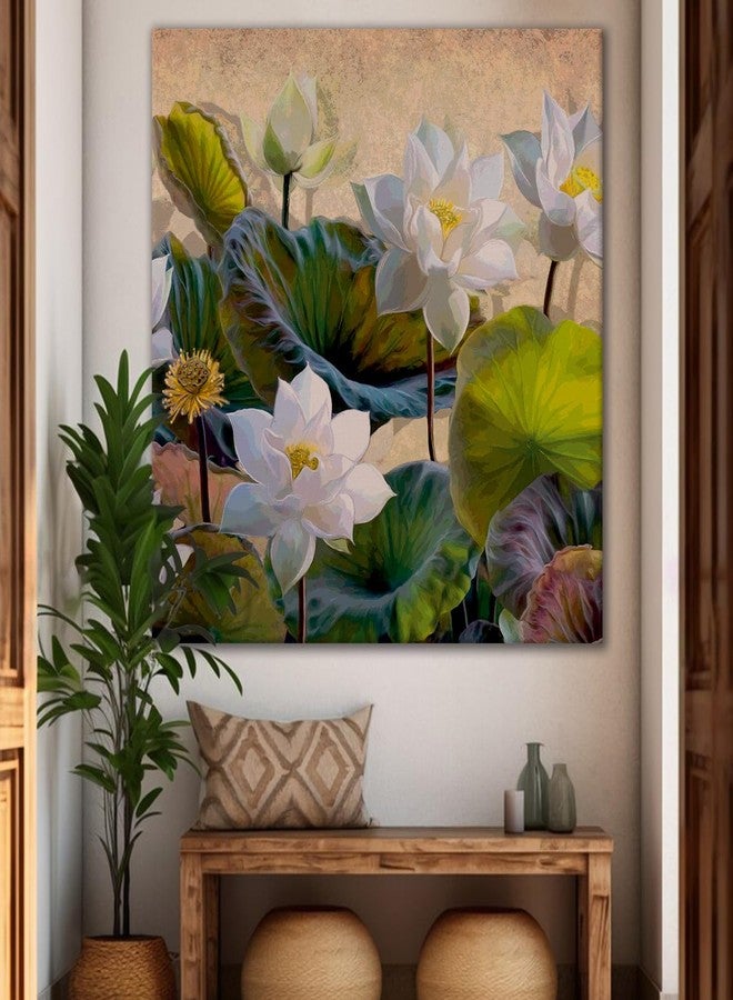 LADECOR Floral Painting Nature’s Beauty Theme Decoration Canvas Framed Beautiful Flower Wall Art for Living Room, Bedroom, and Office Wall Décor Design (24 Inch x 24 Inch, E) - Image 3