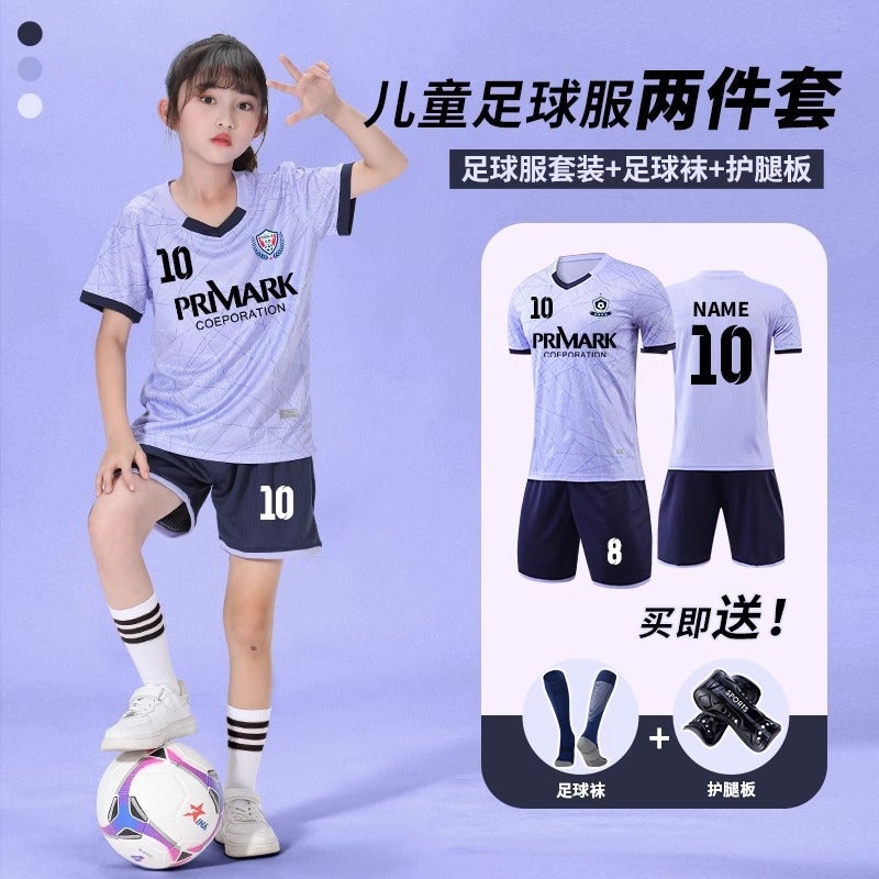 Children'S Football Uniform Suit For Boys And Girls, Primary School Students And Teenagers, Quick-Drying Football Jersey Training Game Team Uniform With Printing - Image 4