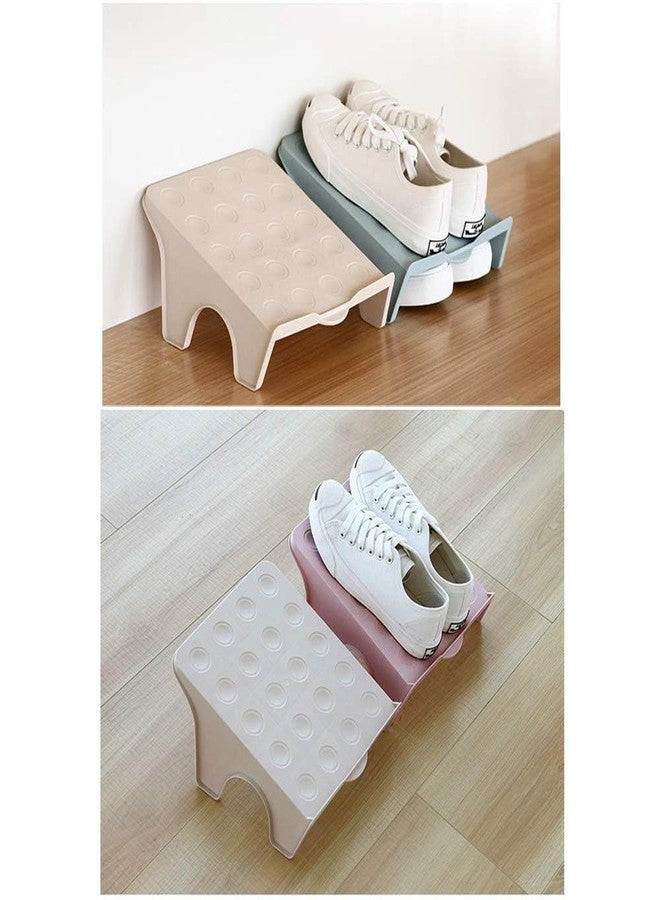 ALPENKOK 4 Pcs Stacking Shoe Organizer for Shelf 10 x 8.7 in – Double Layer Space Saving Shoe Dividers for Shelves – Footwear Riser for Heels Under 4.7", Sneakers & Flats Storage for Small Closets, Dorms, Apts - Image 4