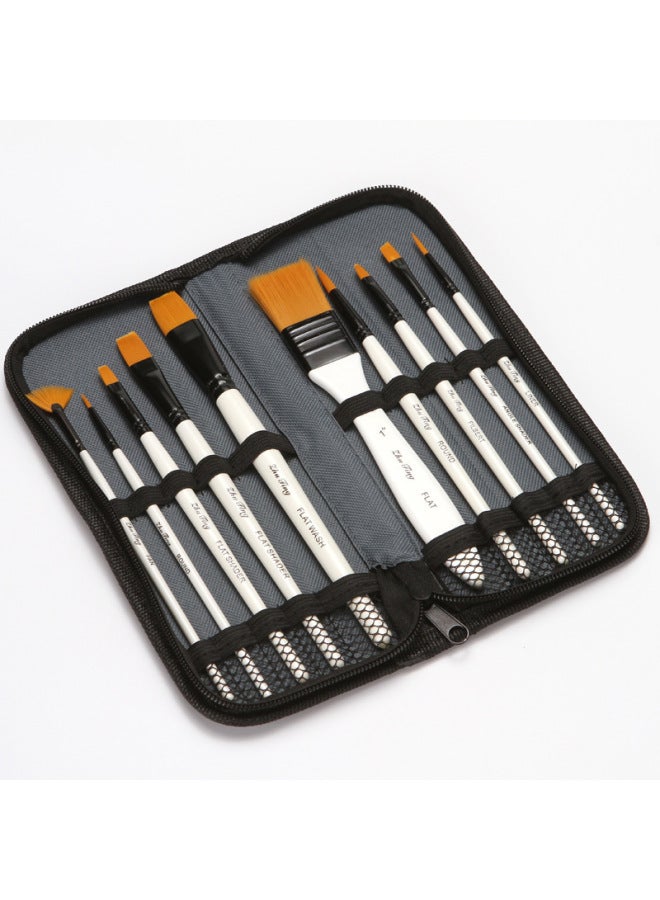 ZhuTing Nylon Wool Watercolor Brush With Board Brush Cloth Bag Brush Set Painting Supplies - Image 1