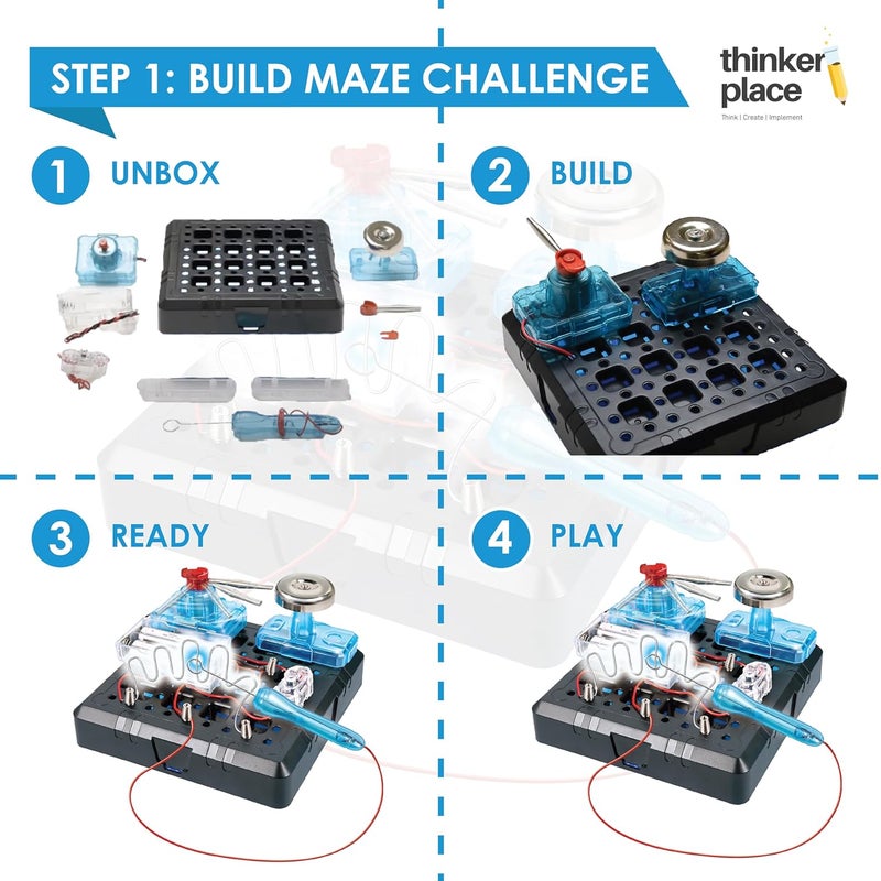 ThinkerPlace DIY Electric Maze Challenge | Build, Learn & Play | STEM Toy for Kids Age 8+ | Conductivity Learning Kit with AR Experience | Fun Educational Game - Image 3