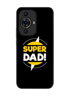 Rugged Black Edge case for Huawei nova 11 Pro, Slim fit Soft Case Flexible Rubber Edges Anti Drop TPU Gel Thin Cover - Super Dad