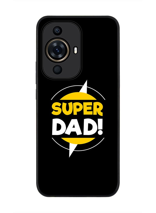 Stylizedd - Rugged Black Edge case for Huawei nova 11 Pro, Slim fit Soft Case Flexible Rubber Edges Anti Drop TPU Gel Thin Cover - Super Dad - Image 1