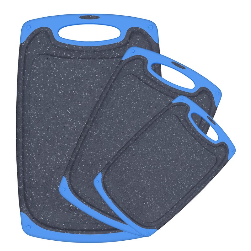 Cutting Boards for Kitchen LargeSmall Cutting Board Set of 3 Dishwasher Safe Juice Groove Easy Grip Handle NonSlip Rubber Cutting Board