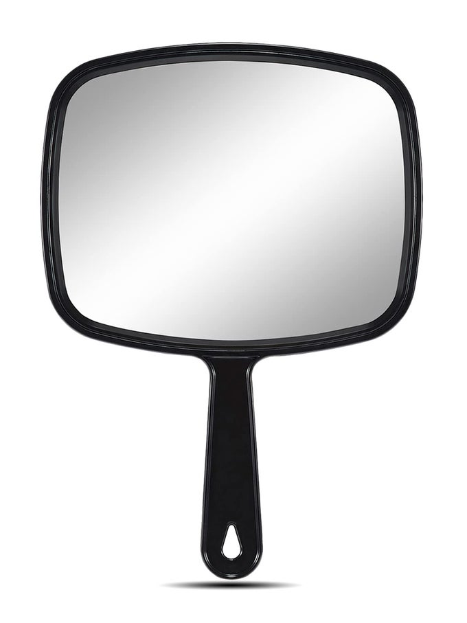HAND MIRROR ALL BLACK HANDHELD MIRROR WITH HANDLE 66 W X 93 L PACK OF 3