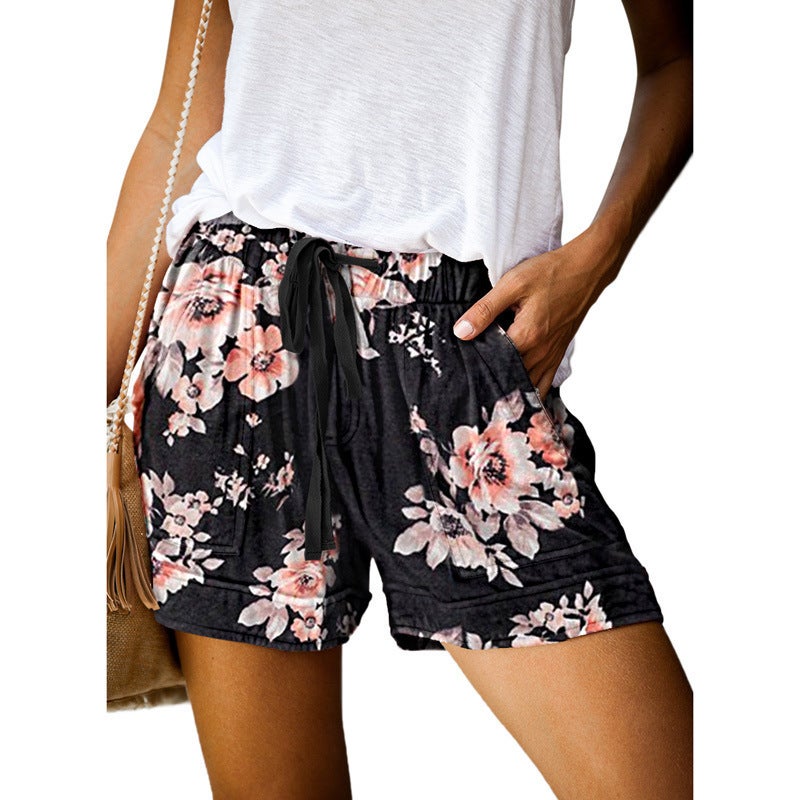wish casual shorts female 2022 summer new European version high waist lace loose wide leg pants Army Green XL - Image 3