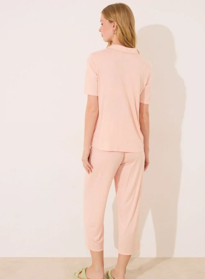 women'secret Orange viscose classic pyjamas