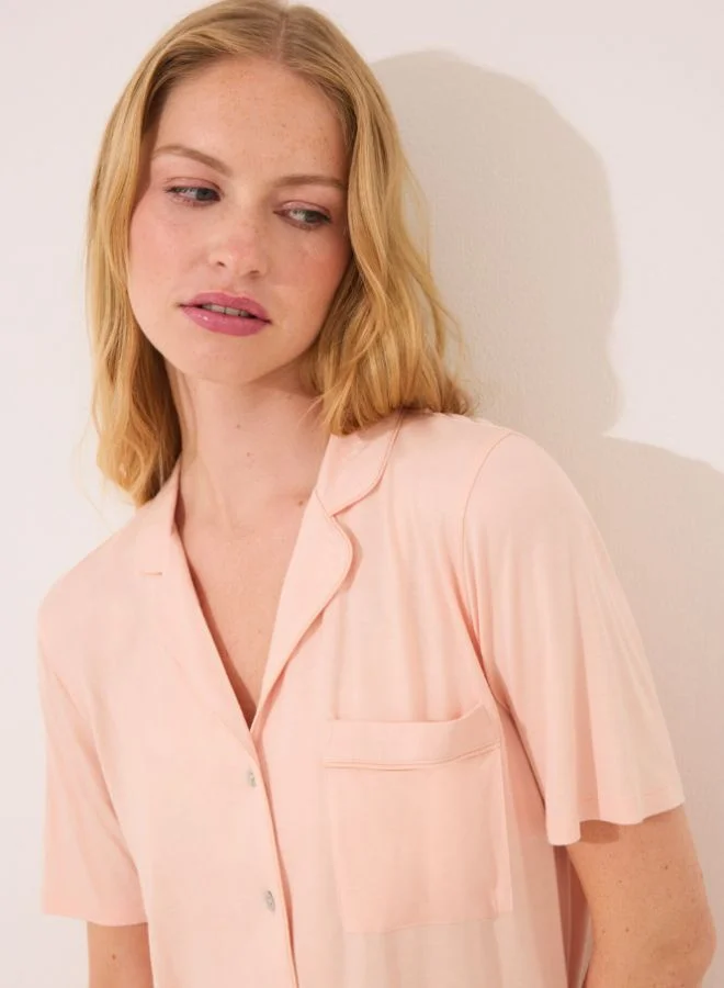 women'secret Orange viscose classic pyjamas