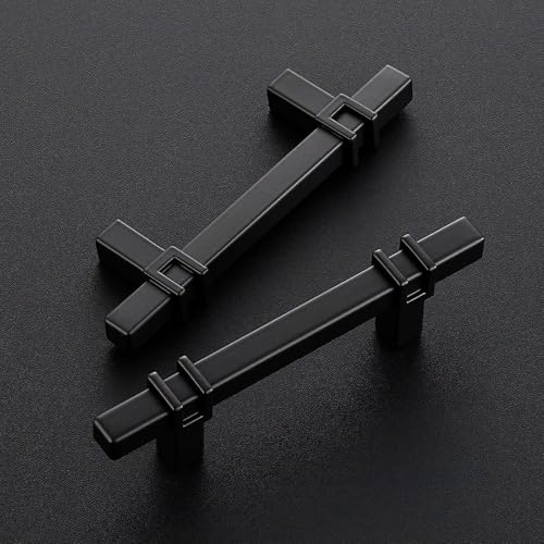 HOME EDIT 3 inch Black Cabinet Handles, 10 Pack Kitchen Cabinet Handles Matte Black Drawer Pulls Zinc Alloy Square Bar Kitchen Pulls - Image 2